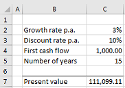 Spreadsheet containing complex formulae